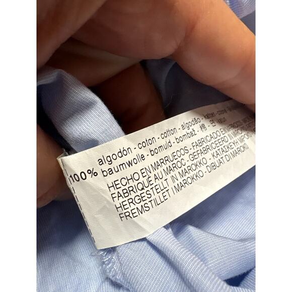 Zara TRF Blue & White Stripe Peplum Blouse – Size M Cottagecore - Picture 5 of 6